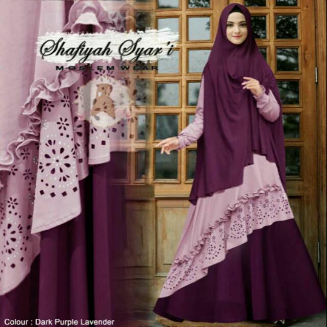 SET GAMIS SHAFIYAH SYAR'I BUSUI SLETING DEPAN + KHIMAR NO PAD