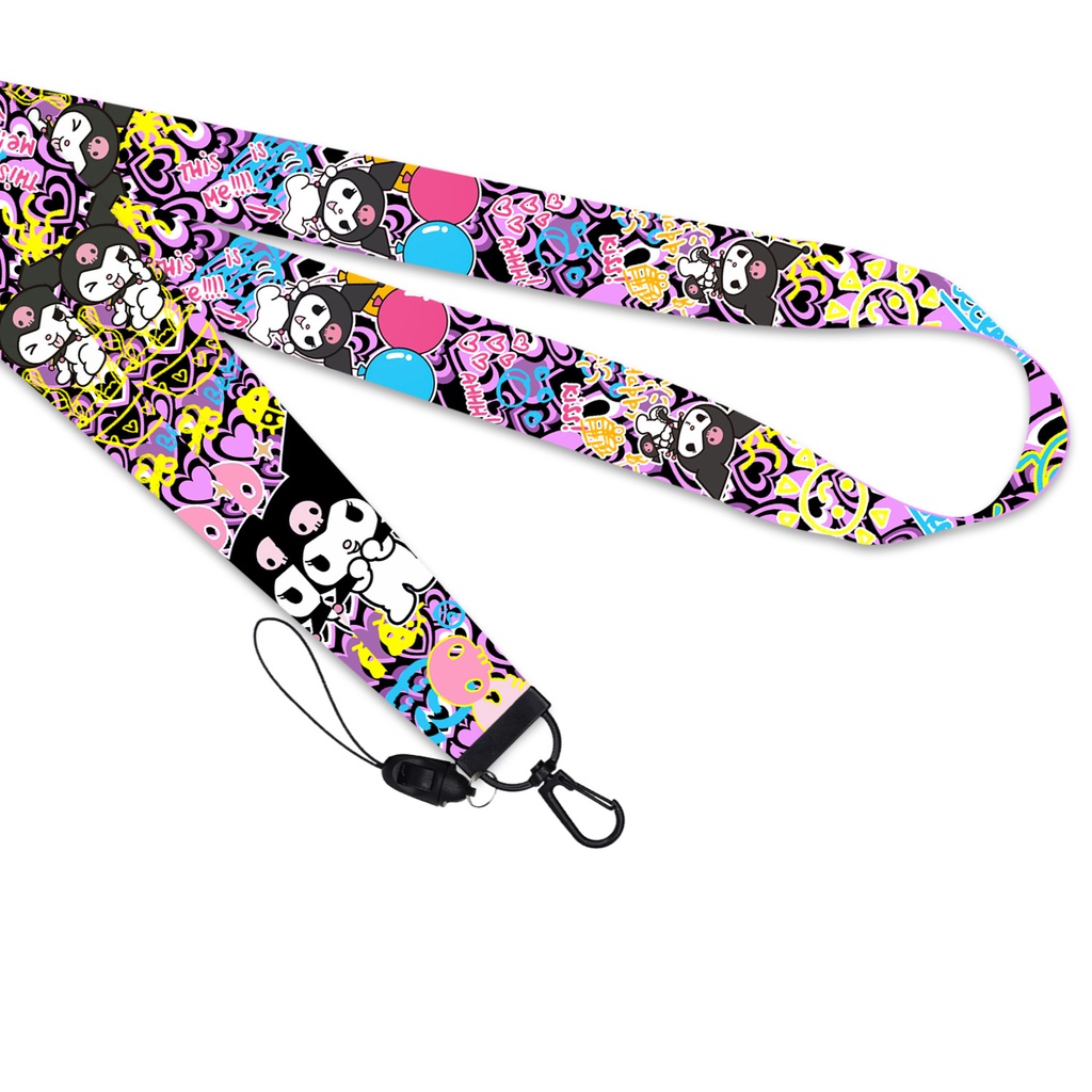 Tali lanyard Motif Kartun kuromi Untuk Gantungan Kunci / Handphone