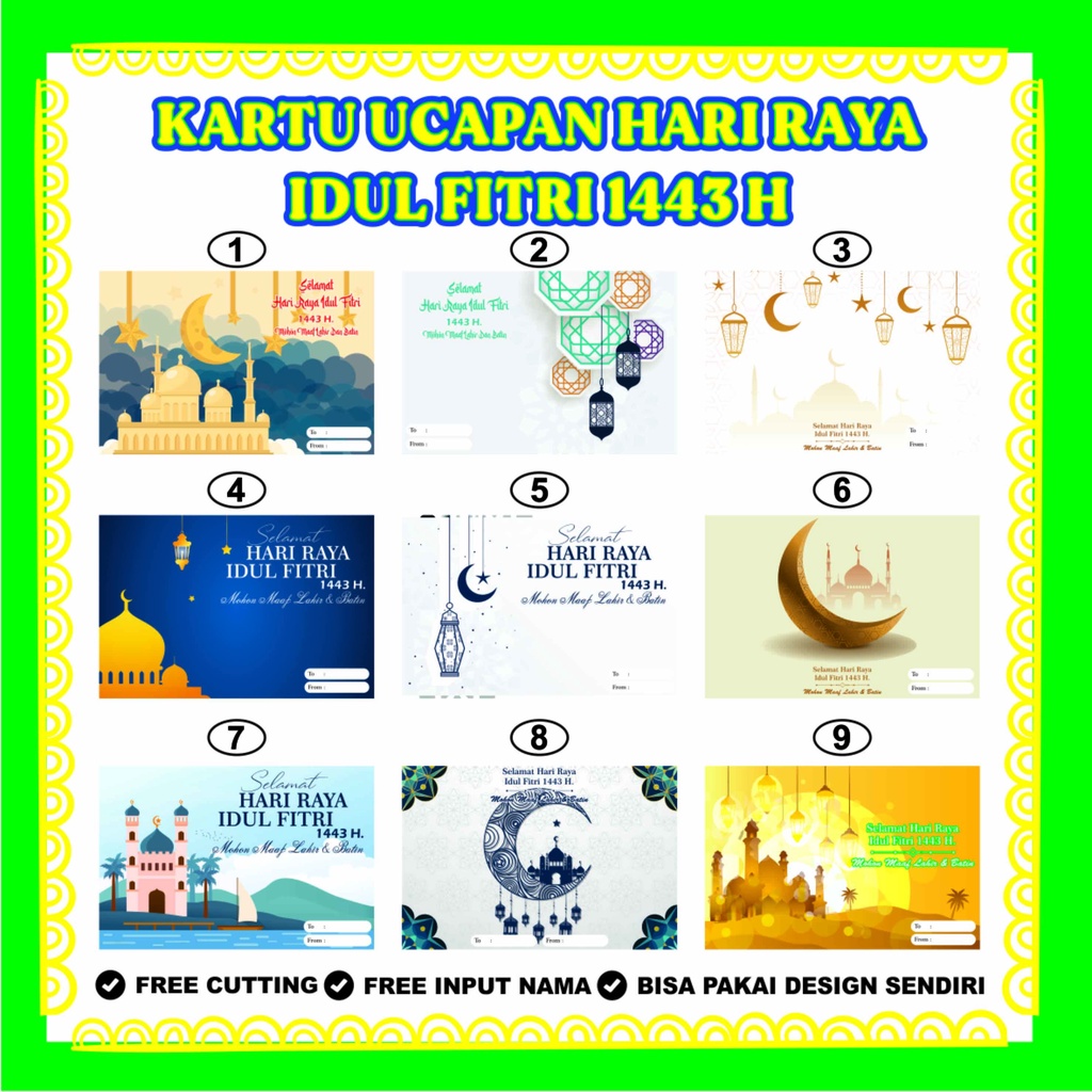 

[Bisa Custom] Kartu Ucapan Lebaran / Kartu Ucapan Idul Fitri / Thank You Card / Greetings Card