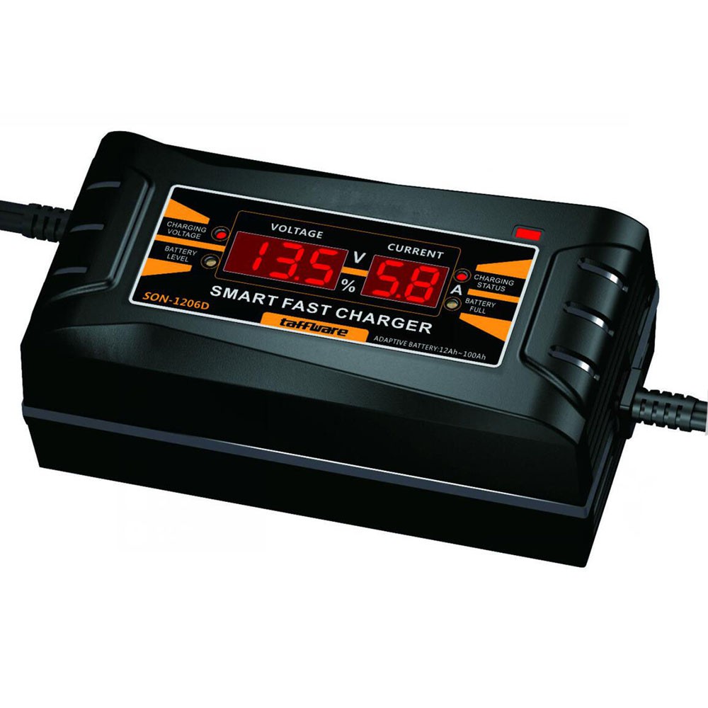 Charger Aki Mobil Wet Dry Lead Acid Digital Smart Battery Charger 12V6A - SON-1206D - Black