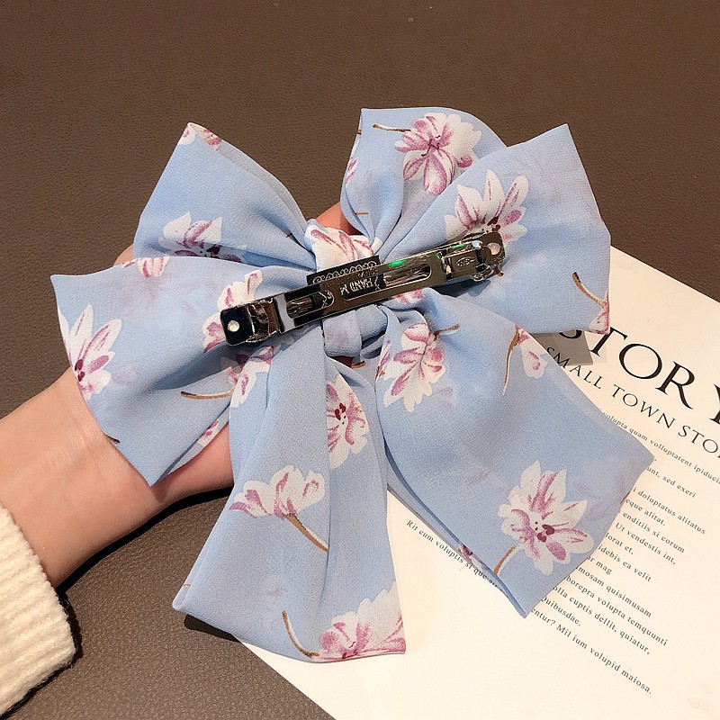 Big Ribbon Jepitan Rambut Pita Besar Chiffon Headgear