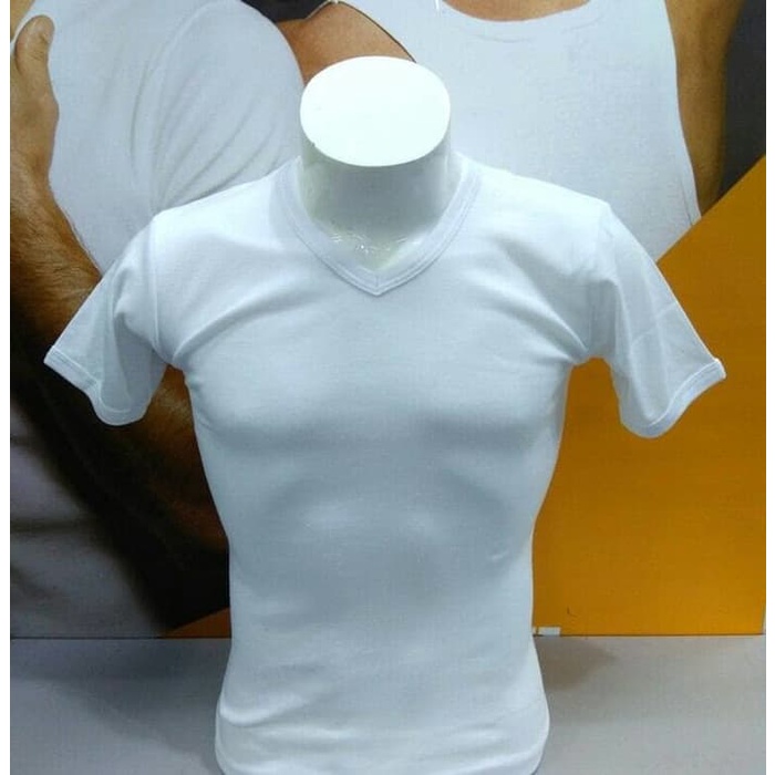 KAOS OBLONG PRIA GTMAN V-NECK TSG-V PUTIH