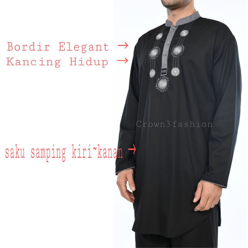 Setelan koko kurta katun jepang bordir berkualitas One Set *COD OK