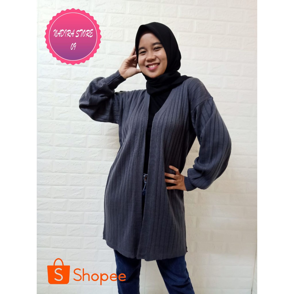 CARDIGAN RAJUT LONGKARDI  BALON