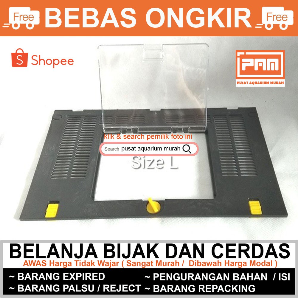 TUTUP AQUARIUM NIKITA SIZE L BAHAN PLASTIK MIKA UNTUK IKAN REPTIL PAM