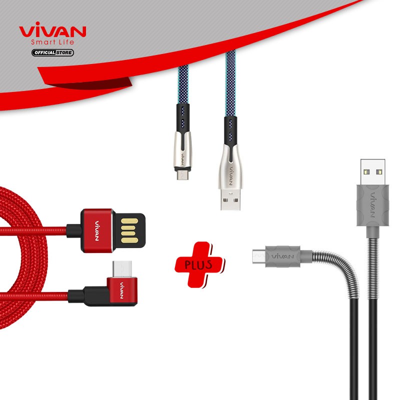 VIVAN Kabel Data FM100 BWM100 BTK-M USB Micro Android Fast Charging 2.4A Original Garansi 1 Tahun