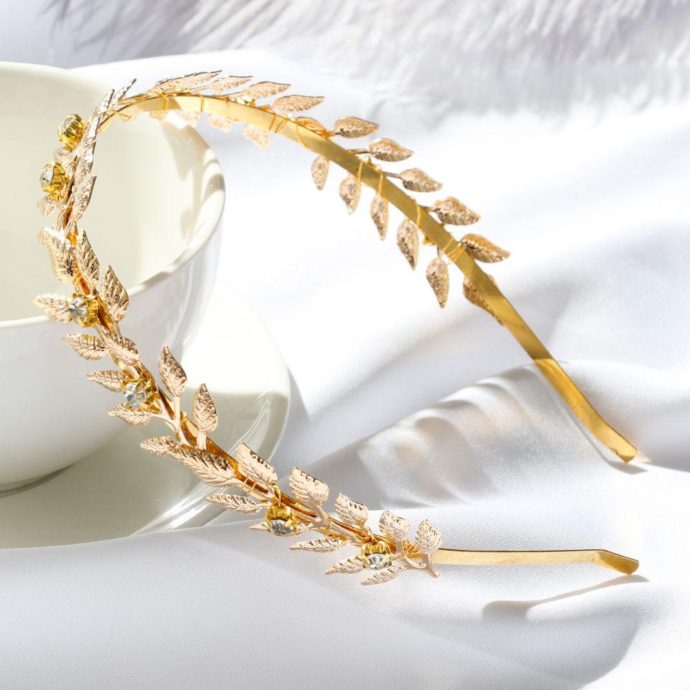 Golden Leaf Tiara Crown Headbands Hair Combs Hair Jewelry