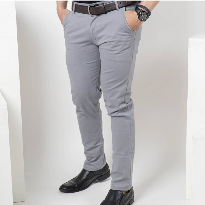 CELANA PRIA CHINO Slim fit Panjang Kerja kantor Santai Liburan Cowok Gentleman Boy Skinnyhtytth