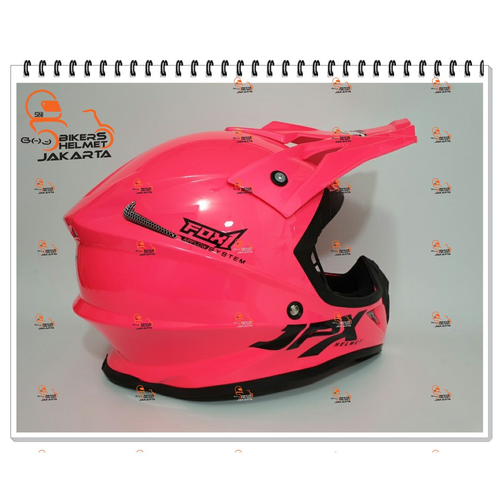 JPX HELM CROSS SOLID PINK GLOSSY TRAIL SUPER CROSS