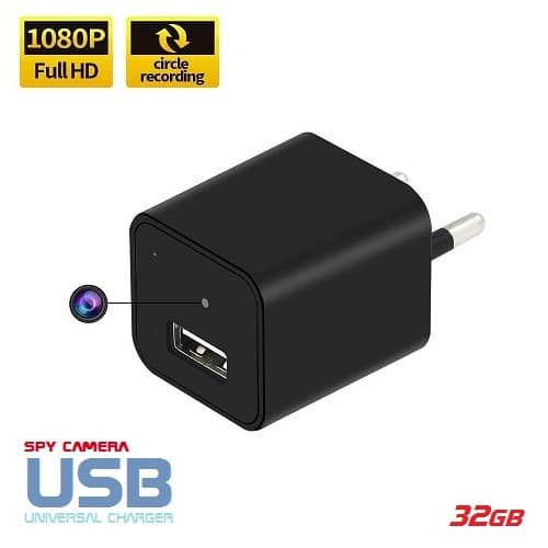 Spy Camera USB AC Adaptor Mini 1080P 32GB - Kamera Pengintai Mini - Spy Cam USB Charger - Kamera Ter