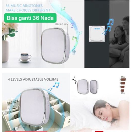 Kopepod Bel Pintu Wireless Door Bell / Waterproof IP44 Bel Rumah Wireless