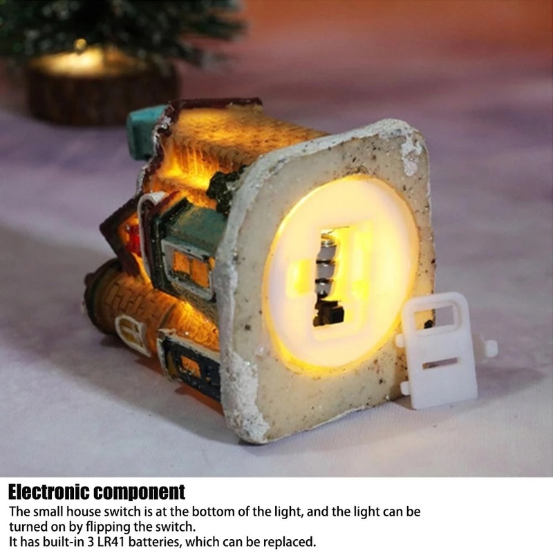 Xmas Micro-landscape House LED Luminous Resin Hut Decor  / Christmas Home Decor