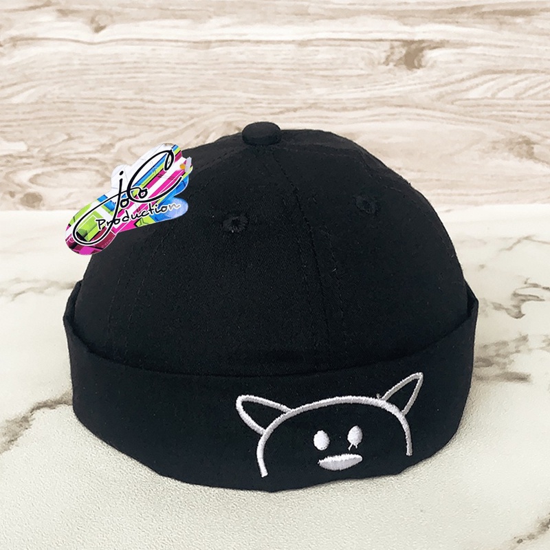 Jocoproduction - Topi Fashion Peci Anak Bayi Laki-laki & Perempuan Motif Bordir Bear Unisex-BEAR PECI - HITAM
