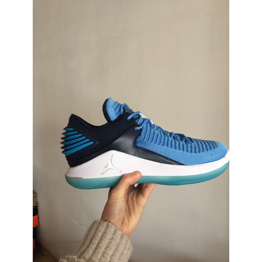 Sepatu Basket Model Nike Air Jordan 32 Aj32 Xxxii Unc Warna Biru Ukuran 40 46 Shopee Indonesia