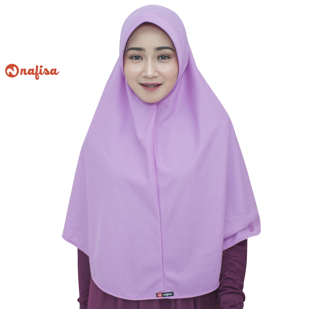 PROMO 12.12 Jilbab Bergo Nafisa ASHA | Jilbab Haji & Umroh | Hijab Instan Pad Muslimah | Jilbab Instan KAOS-UNGU MUDA