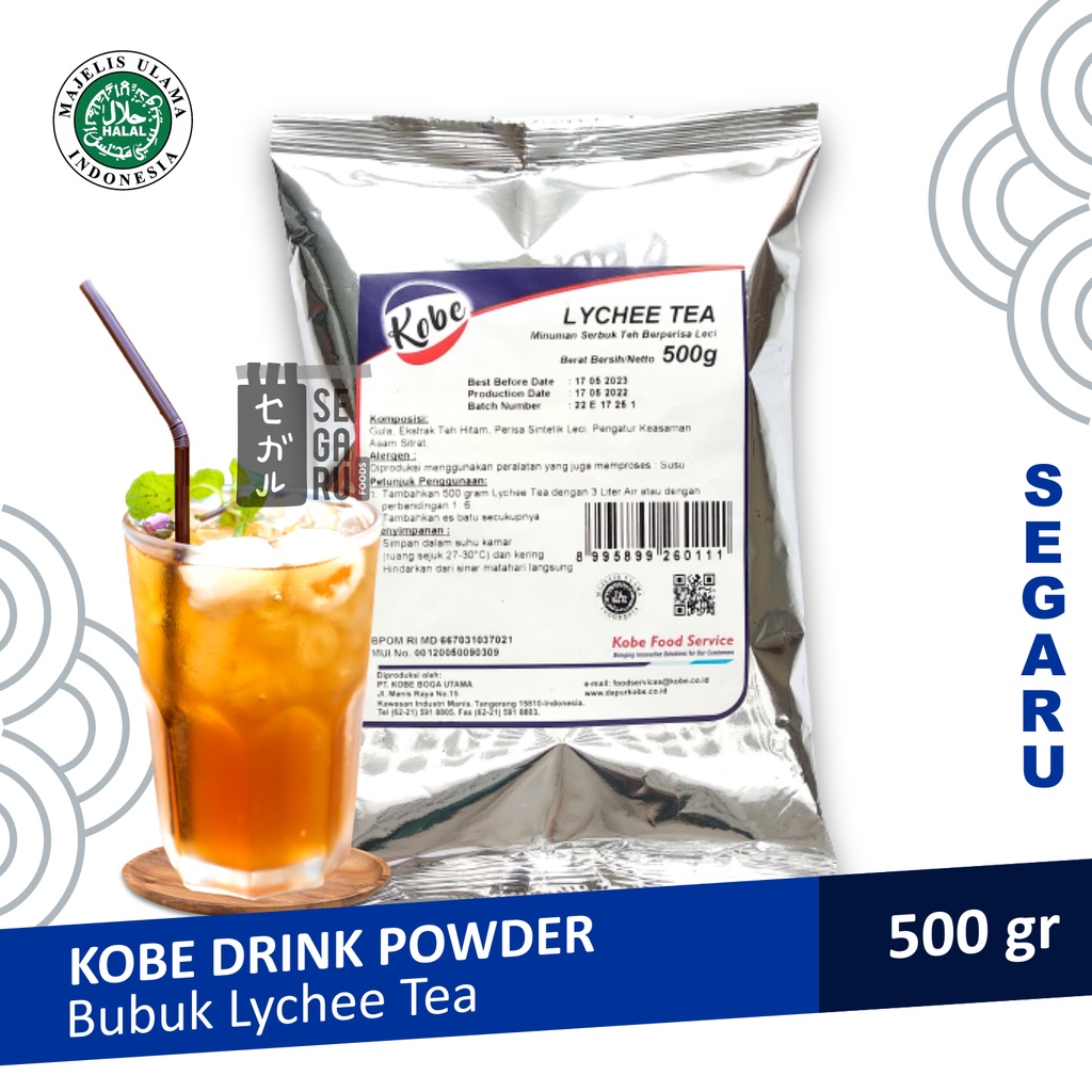 Lychee Tea Kobe | Teh Bubuk Leci Tea Powder Drink Halal 500 gram