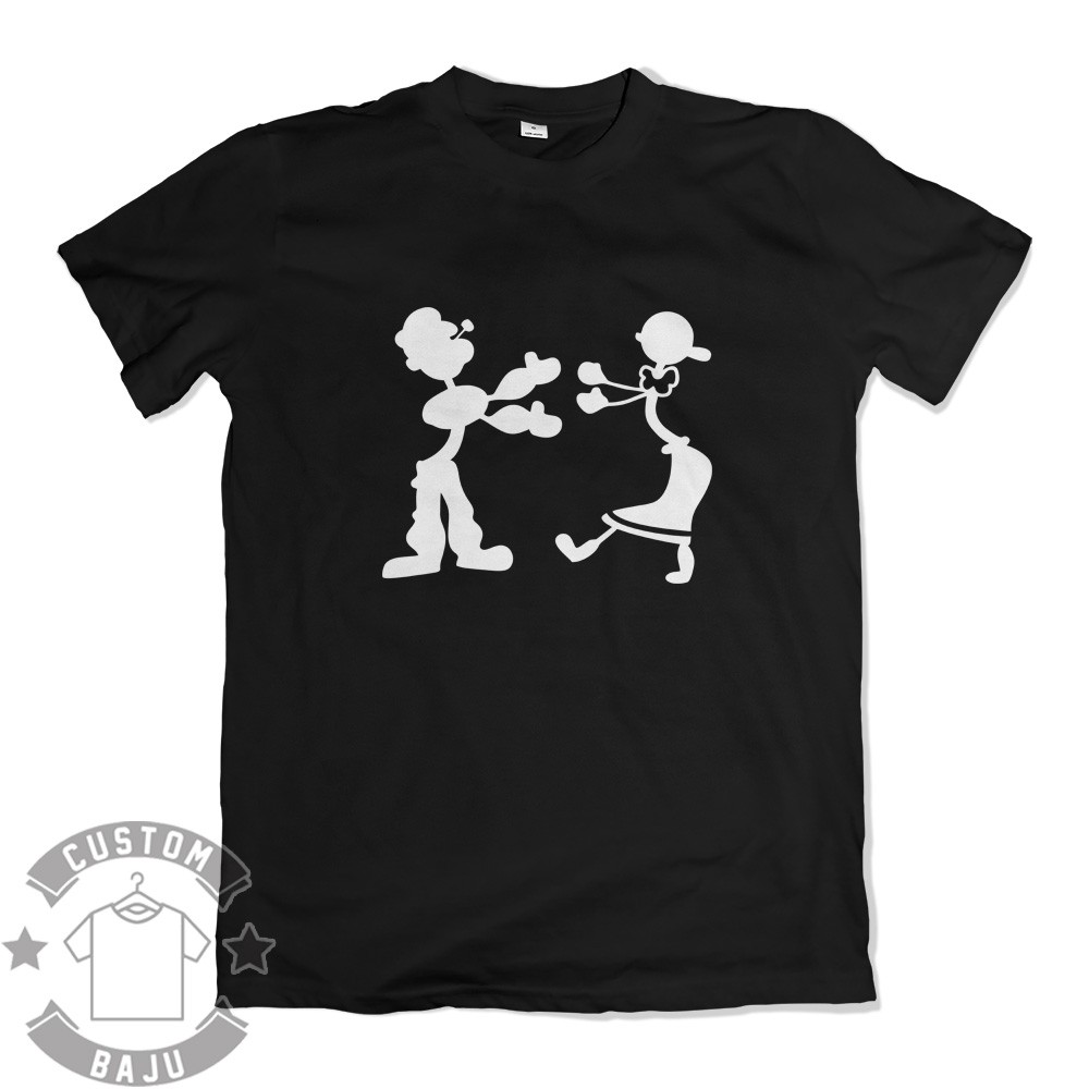 Kaos Distro Kartun Popeye and Olive