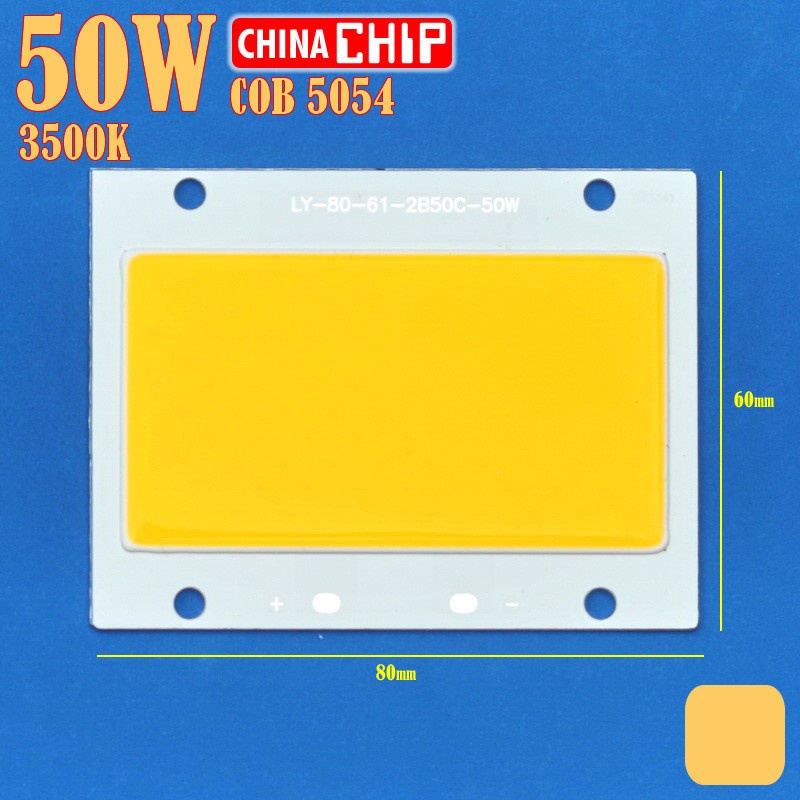 Led COB 2B50C 50W 3000K 3500K LED Warm Hangat Kotak Sorot Tembak DC 160V