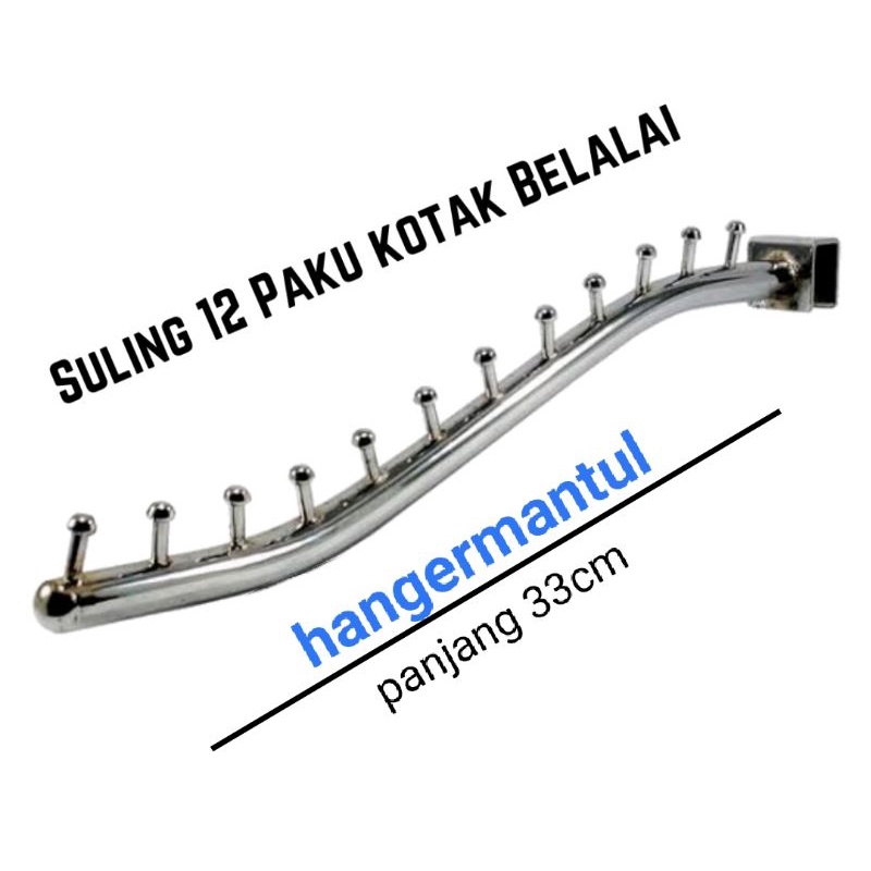 Hanger suling kotak 12 belalai untuk pipa kotak