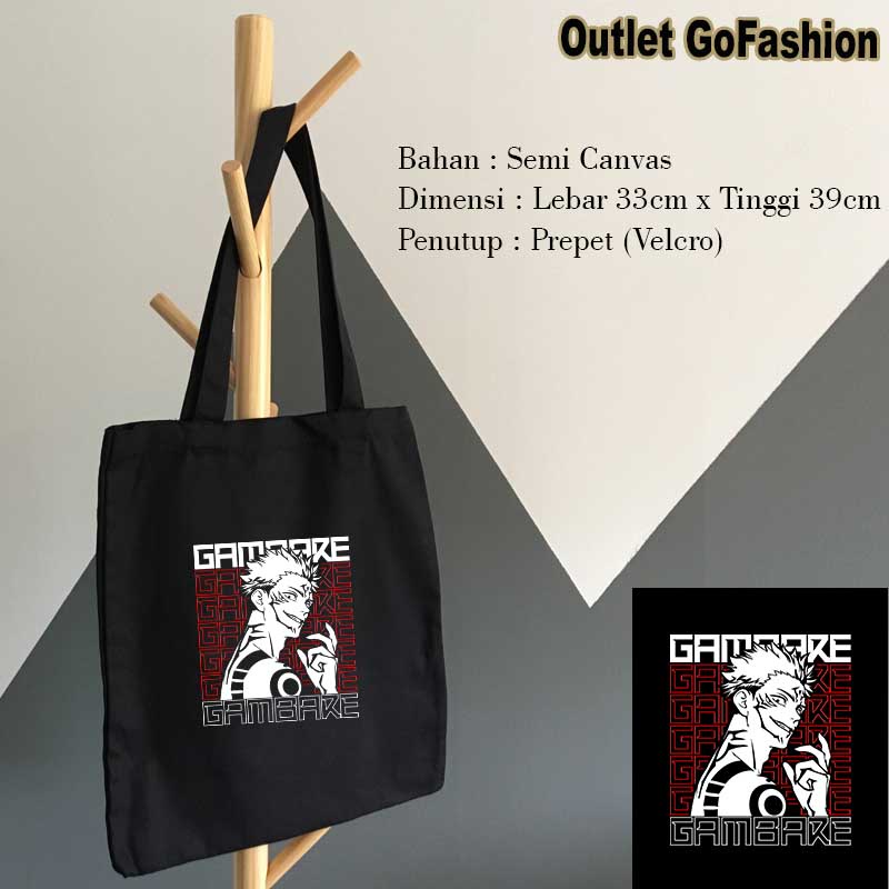 Tas Totebag Tote Bag Anime Sukuna Gambare Itadori Yuuji Jujutsu Kaisen Manga Jepang Distro Gratis On