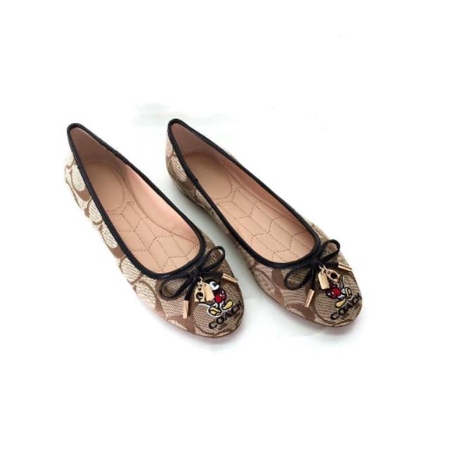 Sepatu Wanita Coach Genuine Mickey Single Flat Shoes