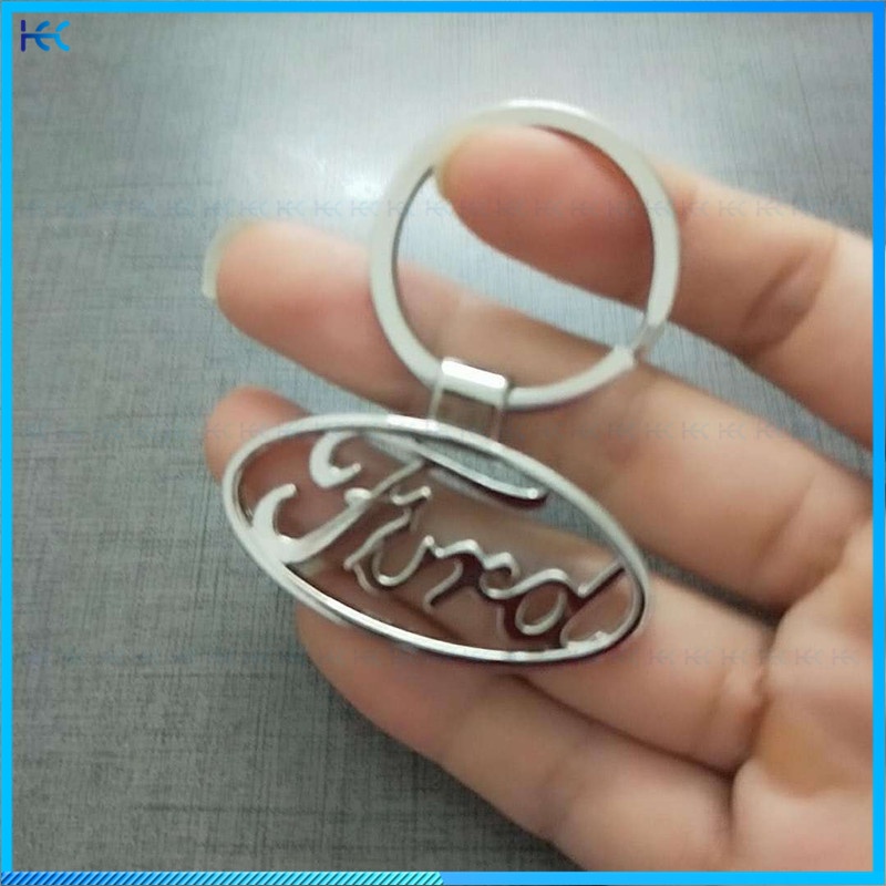 Gantungan Kunci Logo Mobil Ford Bahan Stainless Steel Metal