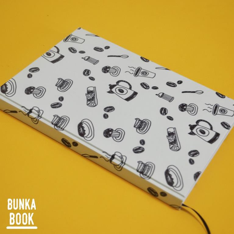 

Note Book Hardcover Coffe Pattern Ukuran A5 Jurnal Agenda Planner Gift Couple