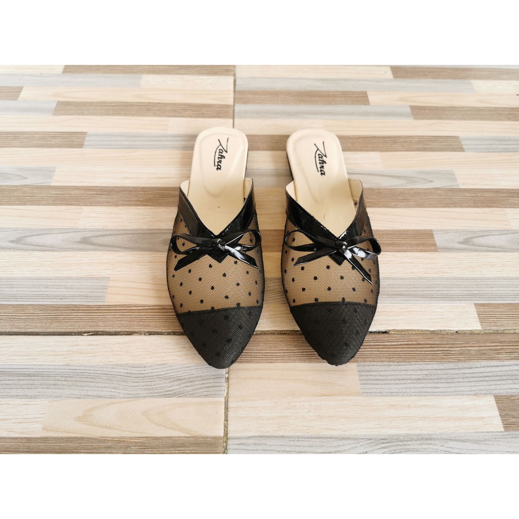 Arlaine- Kayleen Flat Sandal [Hitam - Mocca]