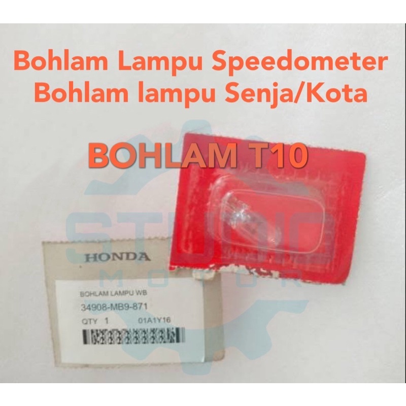 Bohlam Lampu Senja / Kota / Speedometer Kilometer Kilo Meter KM Motor T10-T 10 12V 5 Watt Bening Lampu Kuning Grand Supra Karisma Revo Blade Beat Vario Scoopy Karbu injeksi 34908MB9871