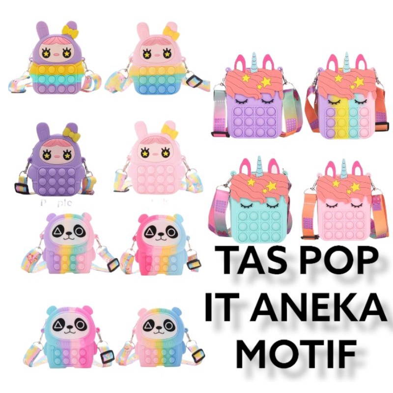 TAS RANSEL POP IT MUAT BUKU UNICORN RAINBOW ANAK PROMO MURAH