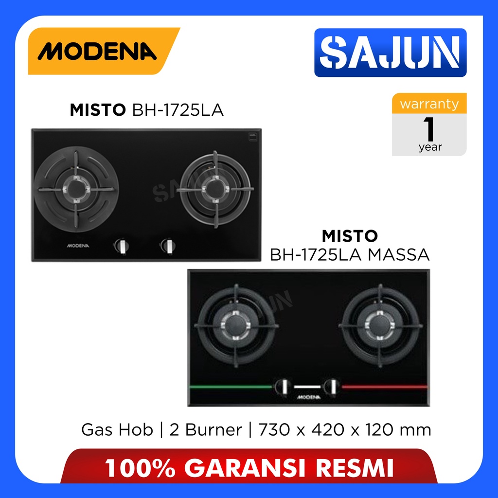 Modena Built in Gas Hob BH 1725 LA MASSA 2Tungku MISTO BH1725LA