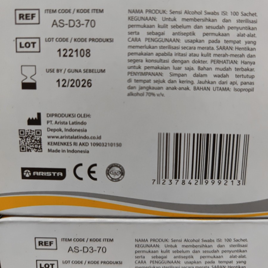 Alcohol Swabs Sensi / Alkohol Swab Antiseptik