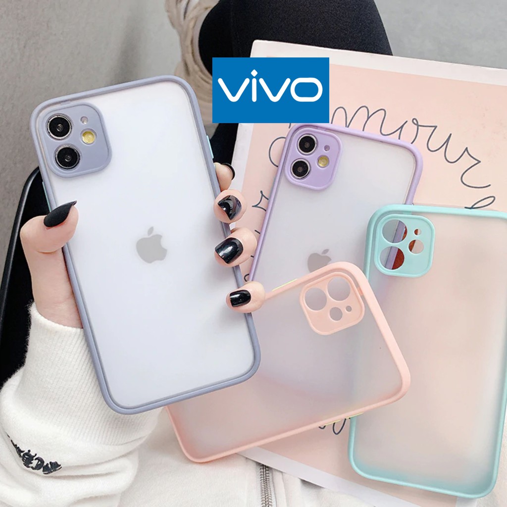 Case Vivo Y91 Y93 Y95 Y91C Y1S Y17 Y12 Y15 Y19 Y20 Y20S Y12S Y30 Y50 Y30i Y51 Y53S V15 V21 V9 V20SE S1 Softcase My Choice Macaron Fuze Lens