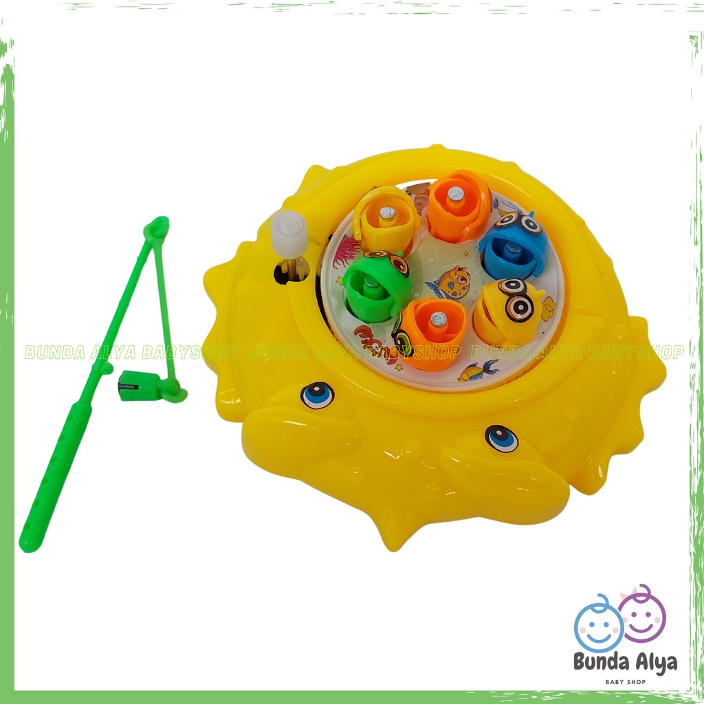 Mainan Edukasi Anak Pancingan Ikan Kolam Putar Fun Magnetic Fishing Game Mainan Pancing Mainan Anak Magic Fishing - Mainan Pancingan