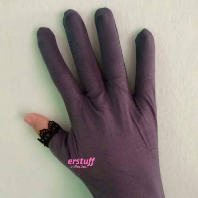 Sarung tangan muslimah / gloves thumbless / sarungtangan renda jempol