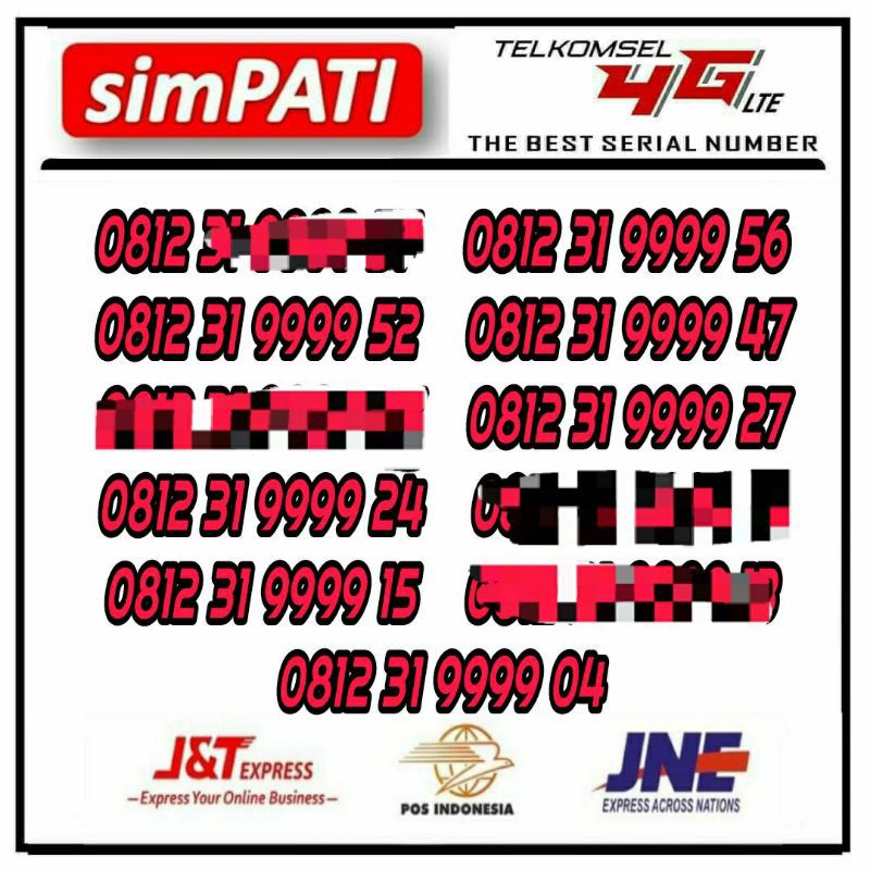 Nomor cantik simpati kwarted 9999