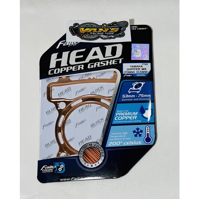FAITO Paking Head Gasket Copper Tembaga Jupiter MX 70mm Tebal 0.5mm