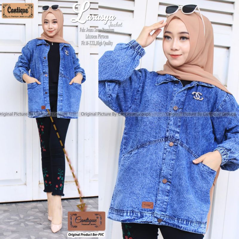 LARASYA JACKET BY CANTIQUE (JAKET JEANS MUSLIMAH REKOMENDED)