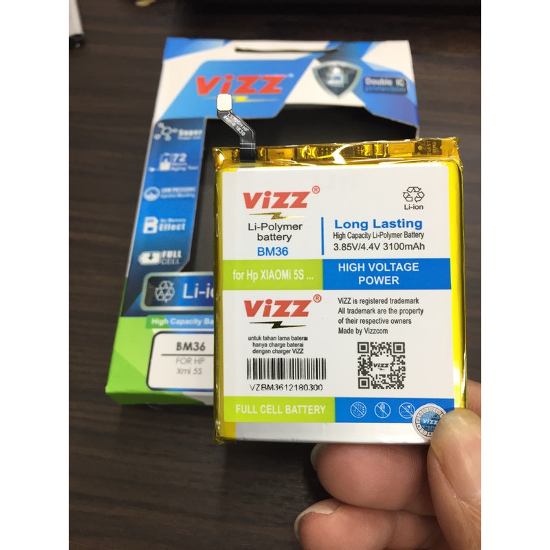 Vizz Double Power Battery Batre Baterai Vizz Xiaomi MI5S Mi 5S BM36 BM 36