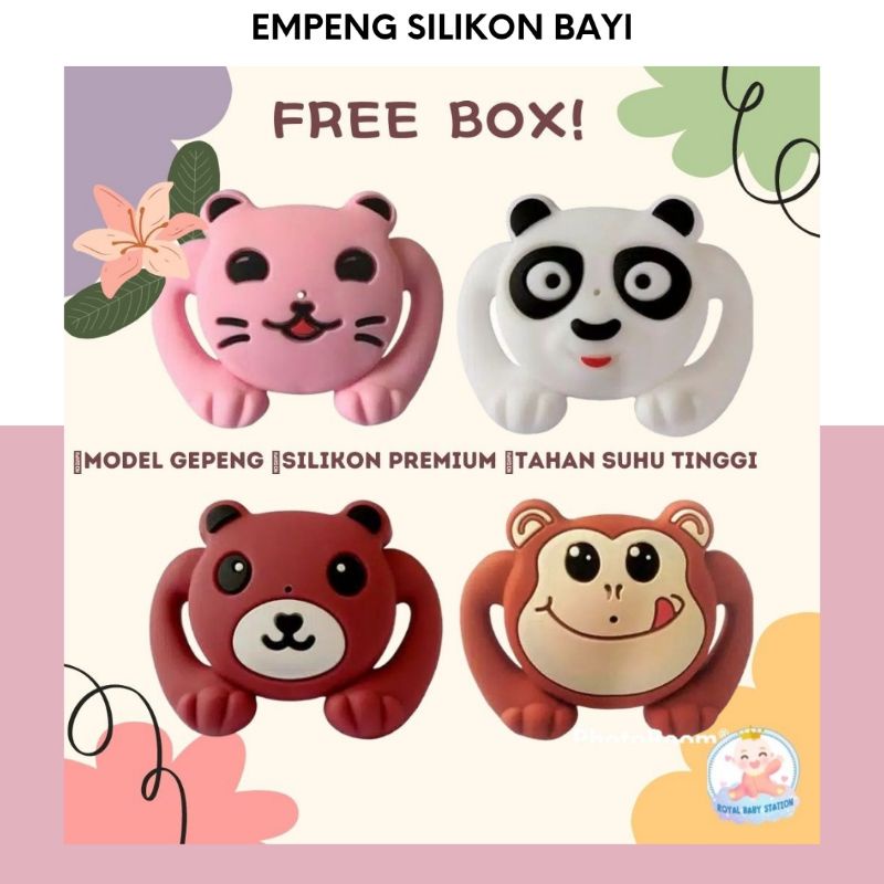 Empeng Dot Bayi Silikon Gepeng Premium Karakter Lucu Free Case