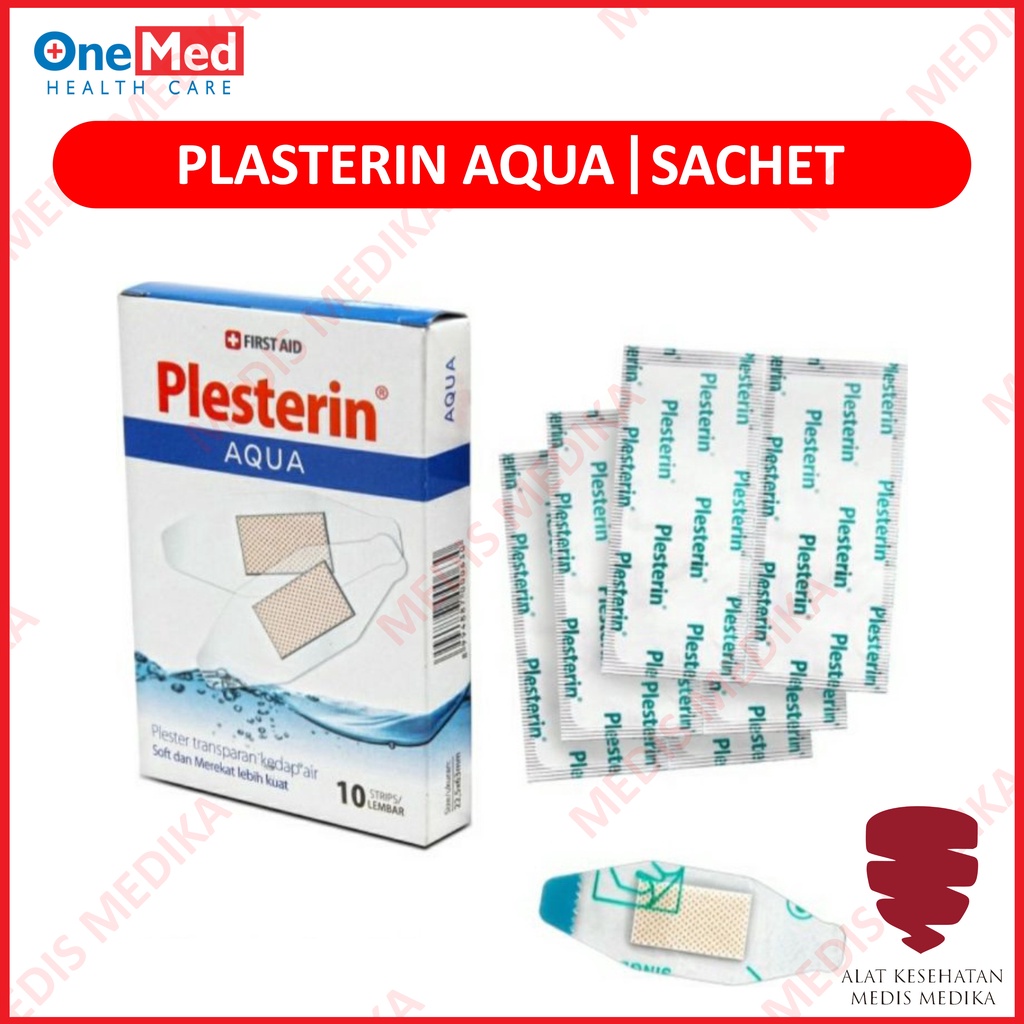 Plesterin Aqua Onemed Plaster Pembalut Luka Anti Air Trasnparan Peralatan P3K Plester