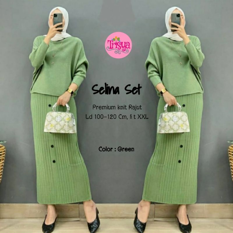 Setelan Rok Rajut SELINA Rajut/Bahan Rajut import