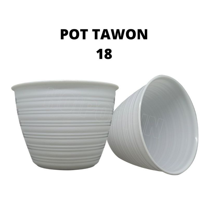POT TANAMAN - POT TAWON 18 - POT TANAMAN HIAS - POT 18 CM - TAWON 18 CM - POT TAWON PUTIH - POT HIAS