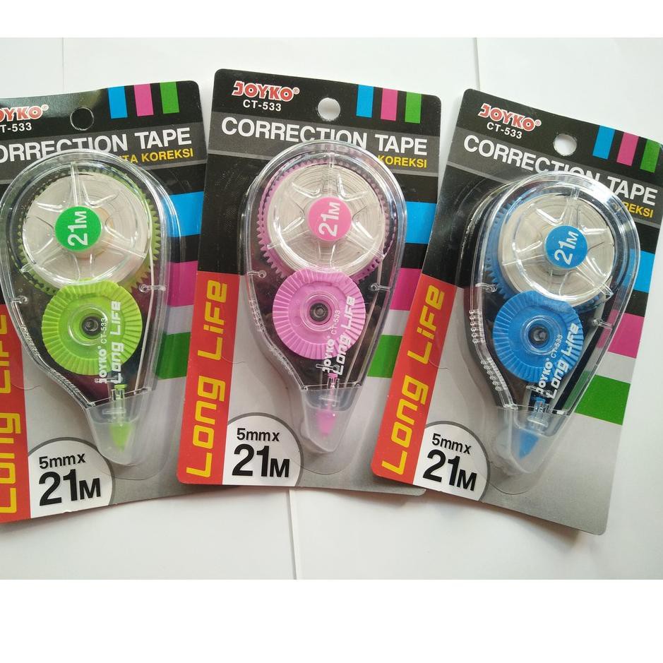 

PROMO 8.8 [ECER] Correction Tape Joyko Tip-Ex Roll Long Life 21 M ( CT-533)