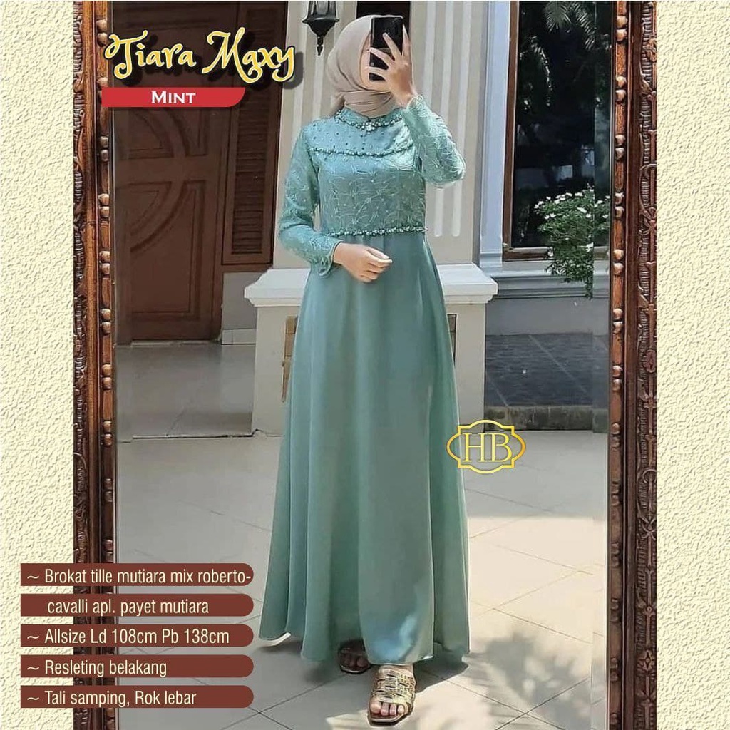 Gamis Ramadhan Gamis Lebaran Gamis Pesta Gamis Brukat Tiara Maxy Premium High Quality