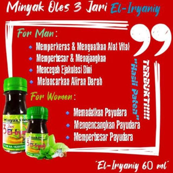 Minyak Oles El iryaniy daun 3 JARI 60ml Daun Bungkus Ampuh membesarkan, memanjangkan berbadan POM