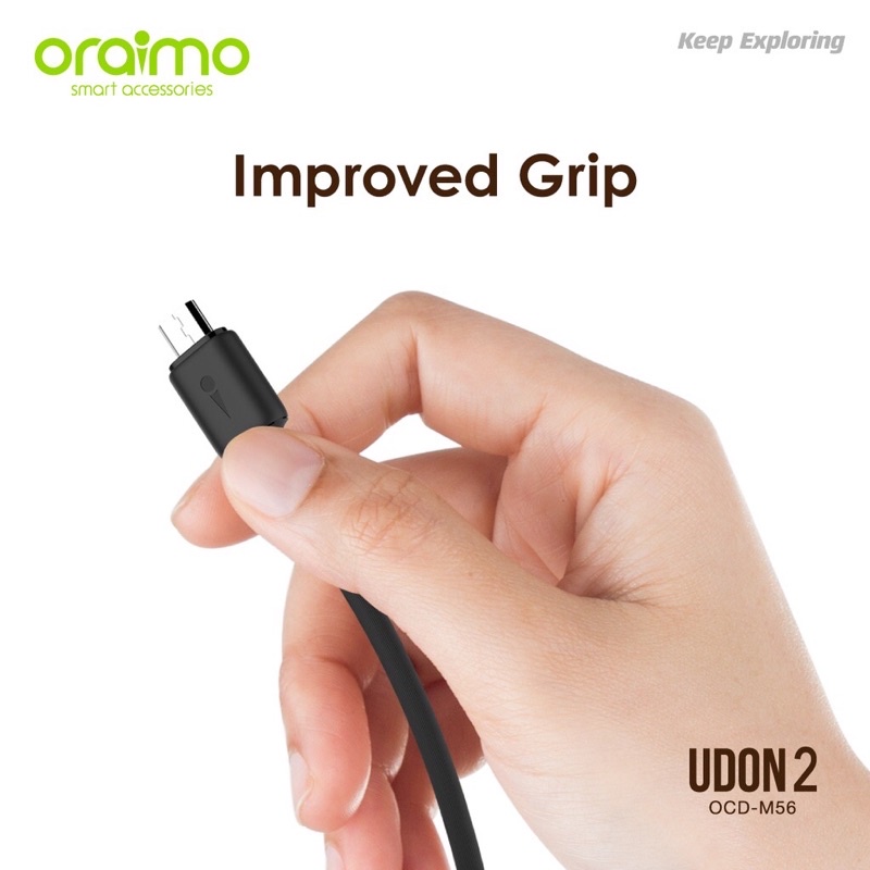 Oraimo OCD-M56 Kabel Data Micro USB 2 meter Android Data Cable Fast Charging - Garansi Resmi 1 Tahun