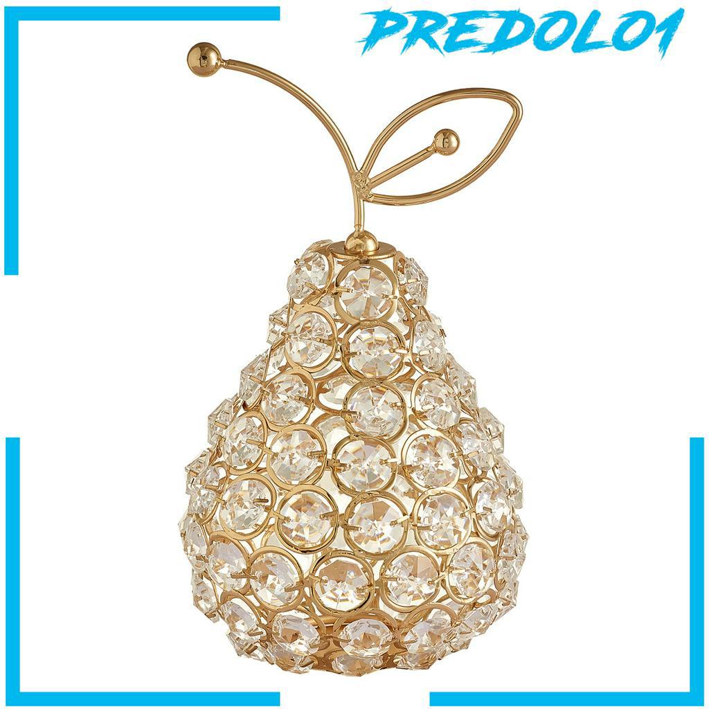 [PREDOLO1] 3D Cut Crystal Rhinestone Apple Pear Ornament Home Wedding Desk Decor Gift