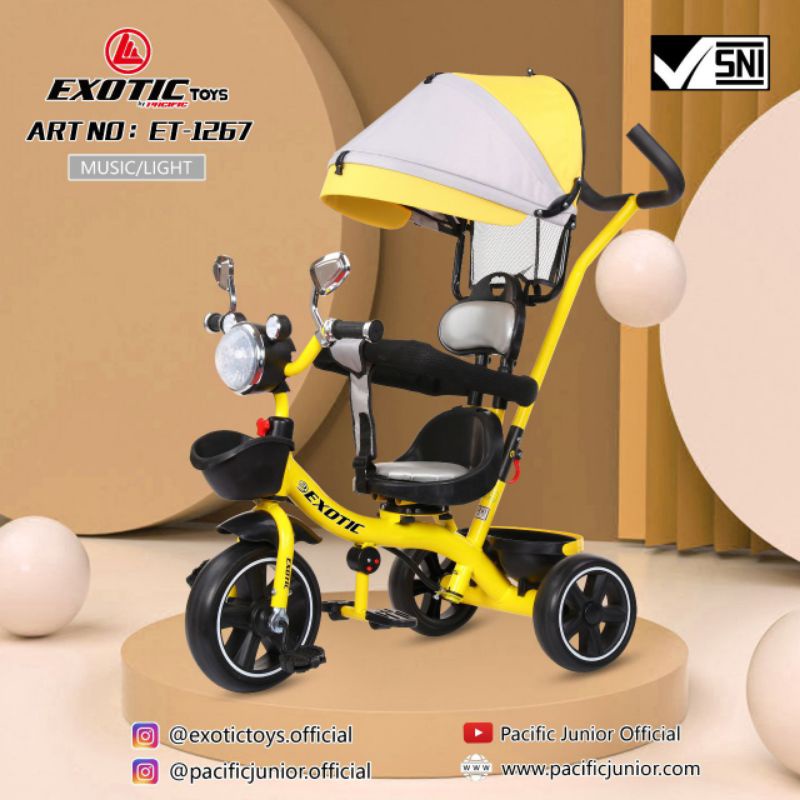 Sepeda Anak Roda 3 Tricycle EXOTIC ET 1267 New