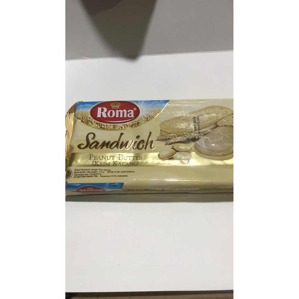 

ROMA SANDWICH PEANUT BUTTER 216G 216GR 216 G GR KRIM KACANG DUS COKLAT